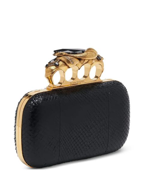Alexander McQueen The Snake four-ring clutch bag - Black
