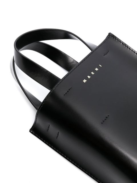 Marni Museo Nano leather tote bag - Black