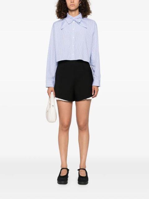 SANDRO checked cropped shirt - Blue - zdjęcie produktu nr 2
