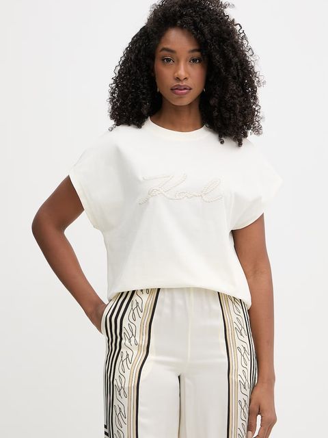 Karl Lagerfeld t-shirt damski bawełniany - zdjęcie produktu nr 1