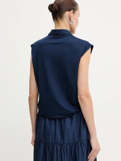 Morgan koszula damska kolor granatowy regular z kołnierzykiem klasycznym DAROD