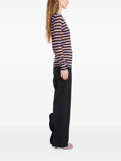 Proenza Schouler Mia printed striped top - Black