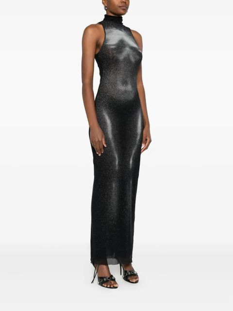 Jean Paul Gaultier high-neck body-print dress - Black