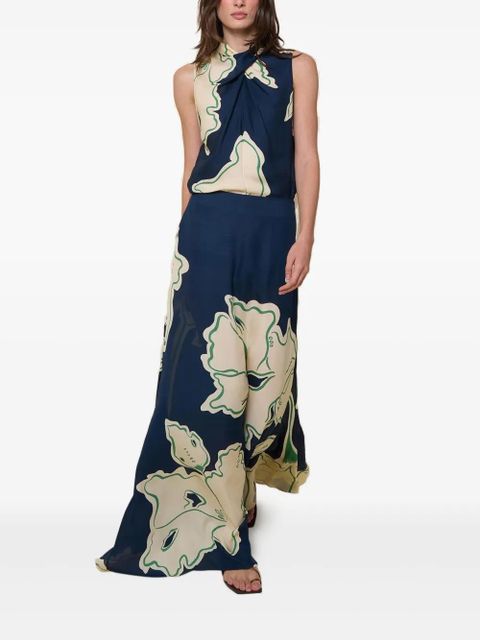 Johanna Ortiz Magia Flamenca floral-print maxi skirt - Black - zdjęcie produktu nr 2