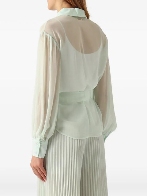 TWINSET sheer self-tie blouse - Green