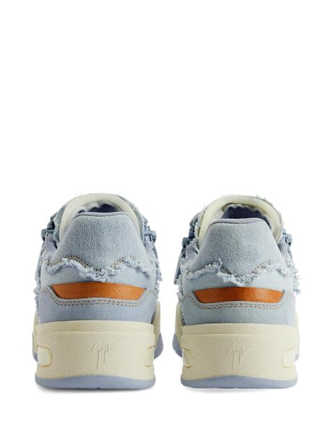 Giuseppe Zanotti frayed zip-up trainers - Blue