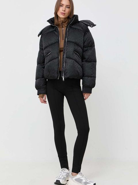 BOSS Orange legginsy BOSS ORANGE damskie kolor czarny gładkie