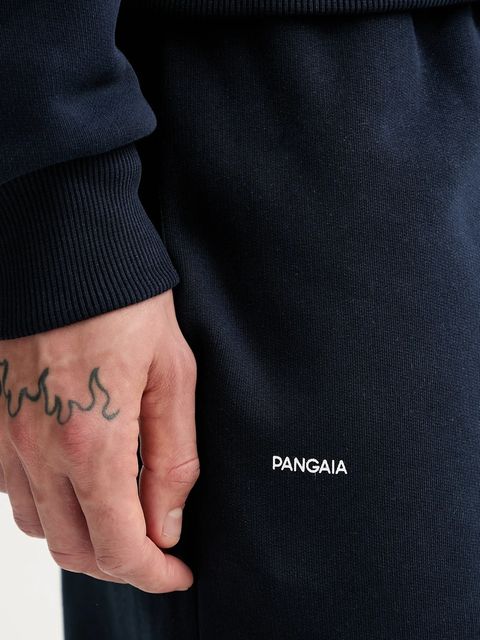 Pangaia spodnie dresowe bawełniane kolor granatowy gładkie 10002676