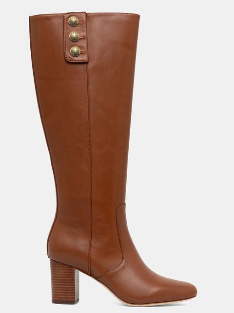 Lauren Ralph Lauren kozaki skórzane Kenndi Tl Hl damskie kolor brązowy na słupku 802977889001 - zdjęcie produktu nr 2