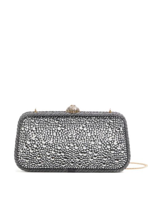 Valentino Garavani Carry Secrets rhinestone-embellished clutch - Silver - zdjęcie produktu nr 1