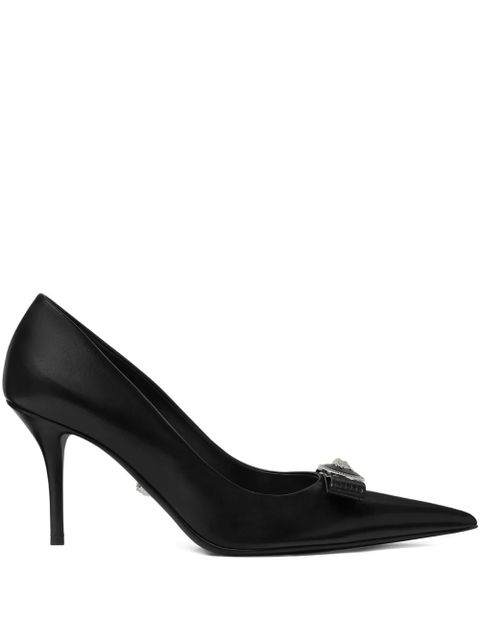 Versace 85mm Gianni Ribbon leather pumps - Black - zdjęcie produktu nr 1