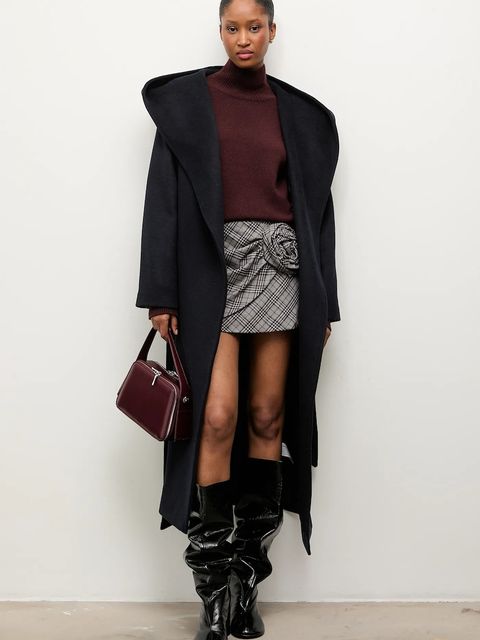 Answear.LAB płaszcz wełniany kolor granatowy