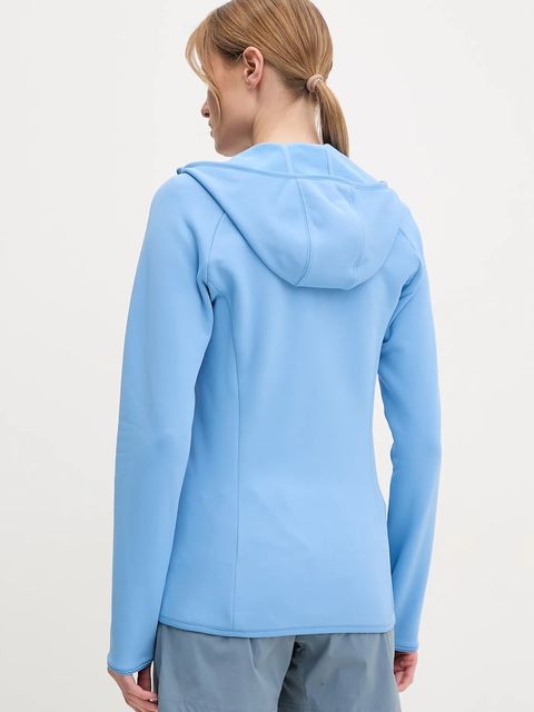 Jack Wolfskin bluza sportowa Baiselberg kolor niebieski z kapturem gładka 1710772 - zdjęcie produktu nr 2