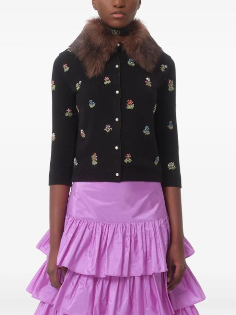 Valentino Garavani embellished wool cardigan - Black