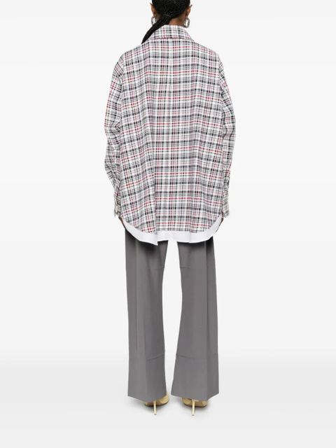 Victoria Beckham Cocoon Shacket check-pattern jacket - White