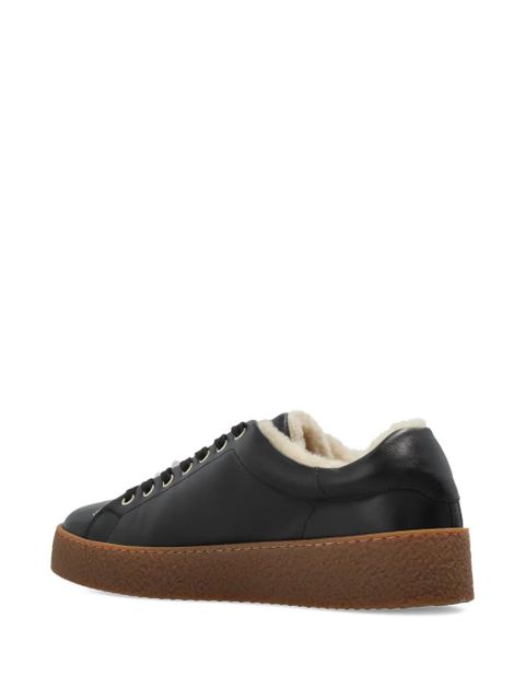 BOGNER Lucerne shearling-lined leather sneakers - Black