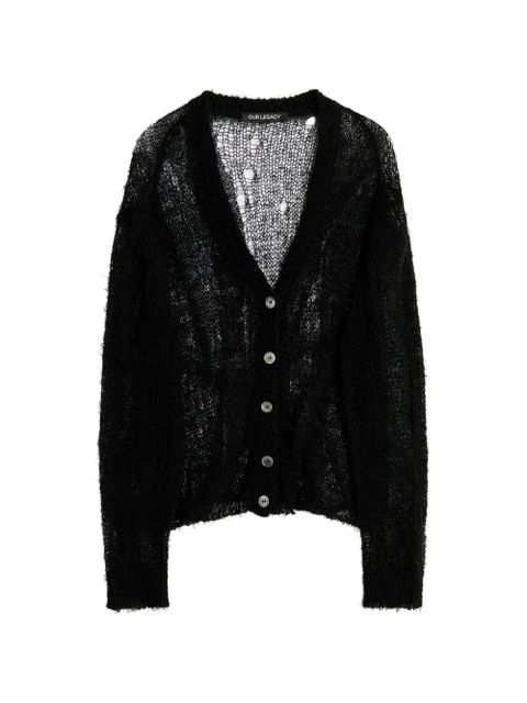 OUR LEGACY Academy V-neck cardigan - Black - zdjęcie produktu nr 1
