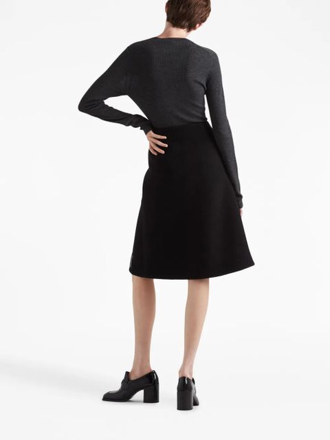 Prada safety pin-embellished midi skirt - Black