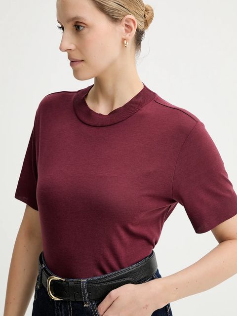 Calvin Klein t-shirt damski kolor bordowy LV044B206G