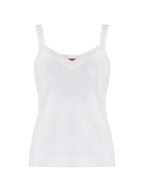 Missoni V-neck zigzag-pattern tank top - White - zdjęcie produktu nr 1