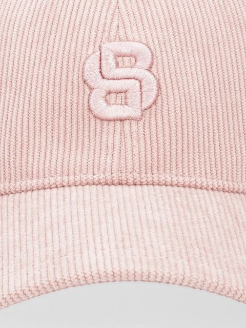 BOSS czapka z daszkiem welurowa kolor różowy z aplikacją 50544419 - zdjęcie produktu nr 2