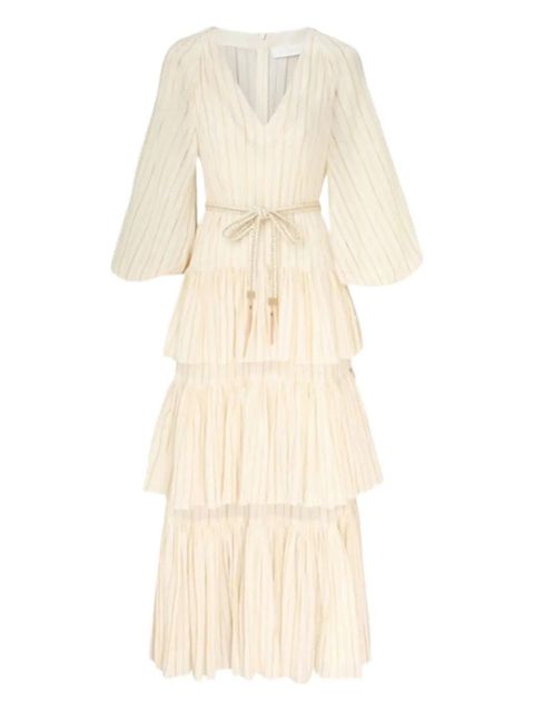 ZIMMERMANN tiered striped dress - Neutrals - zdjęcie produktu nr 1