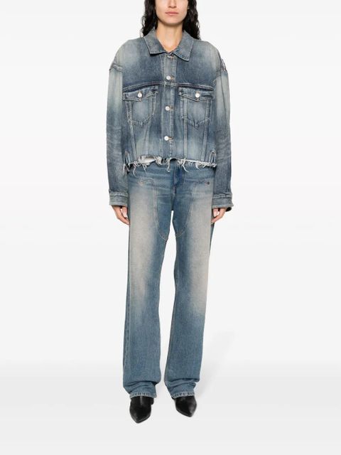 Balenciaga deconstructed panelled denim jacket - Blue