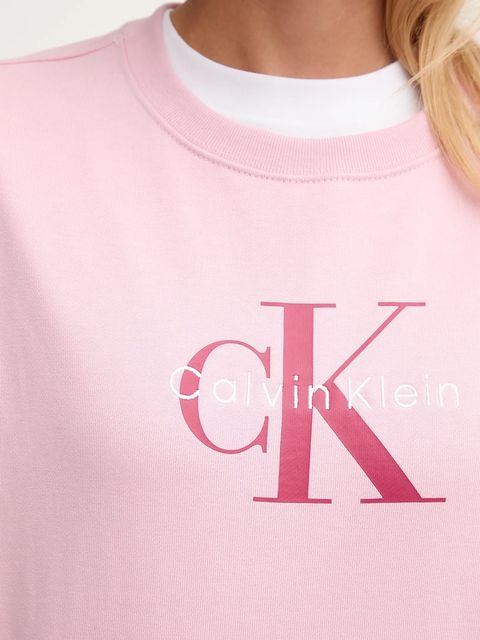 Calvin Klein Jeans bluza damska kolor różowy z nadrukiem LV047B234G