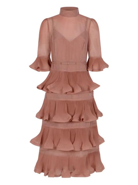 ZIMMERMANN ruffled tiered dress - Pink - zdjęcie produktu nr 1