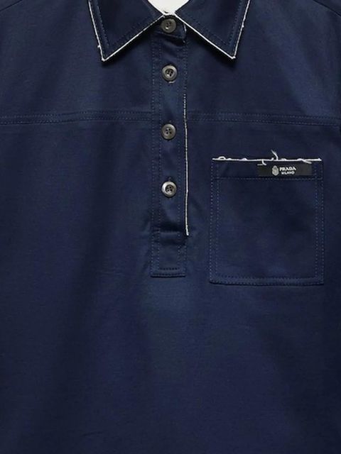 Prada buttoned pocket polo shirt - Blue - zdjęcie produktu nr 2