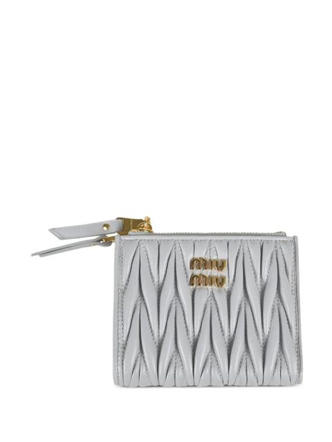 Miu Miu matelasse zip-around wallet - Grey - zdjęcie produktu nr 1