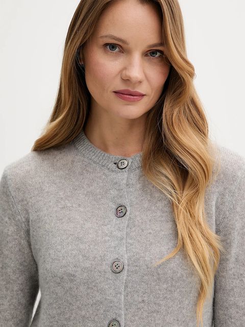 Joop! kardigan kaszmirowy damski kolor szary lekki 30044783