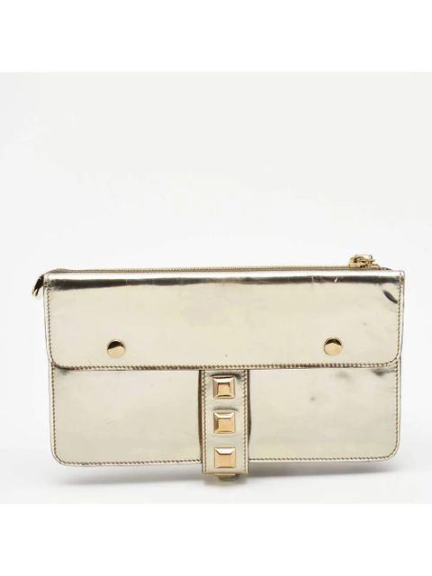 Gucci Pre-Owned metallic studded clutch bag