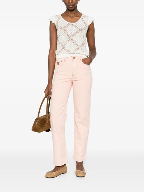 TWINSET floral-print short-sleeve sweater - White - zdjęcie produktu nr 2