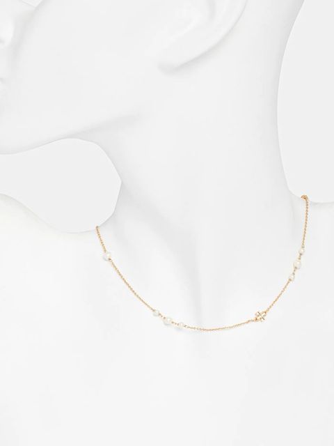 Tory Burch naszyjnik pozłacany Delicate Kira Pearl 176867-749
