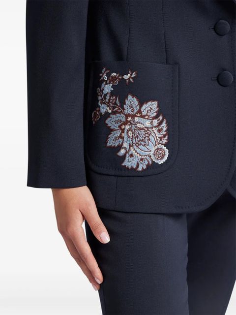 ETRO floral-embroidered wool blazer - Blue - zdjęcie produktu nr 2