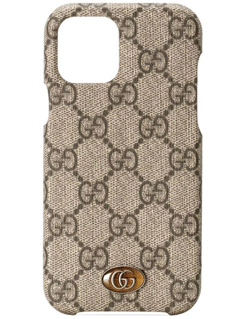 Gucci Ophidia iPhone 12/12 Pro GG Supreme phone case - Neutrals - zdjęcie produktu nr 1