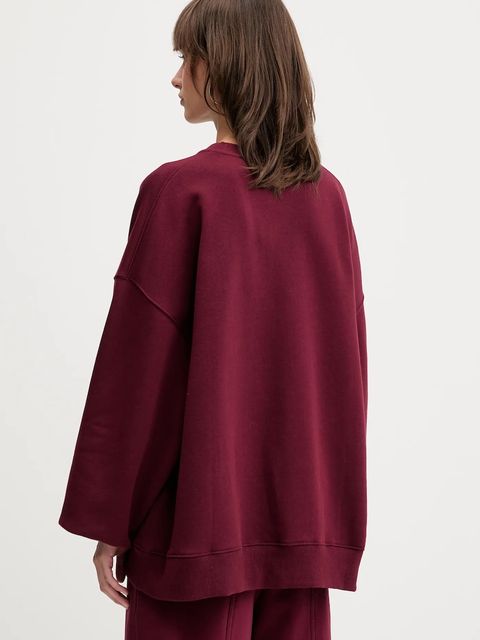 Rotate bluza bawełniana damska kolor bordowy z aplikacją 1143762734