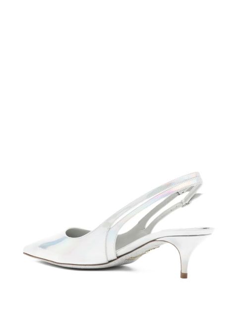 René Caovilla 55mm iridescent slingback pumps - Grey