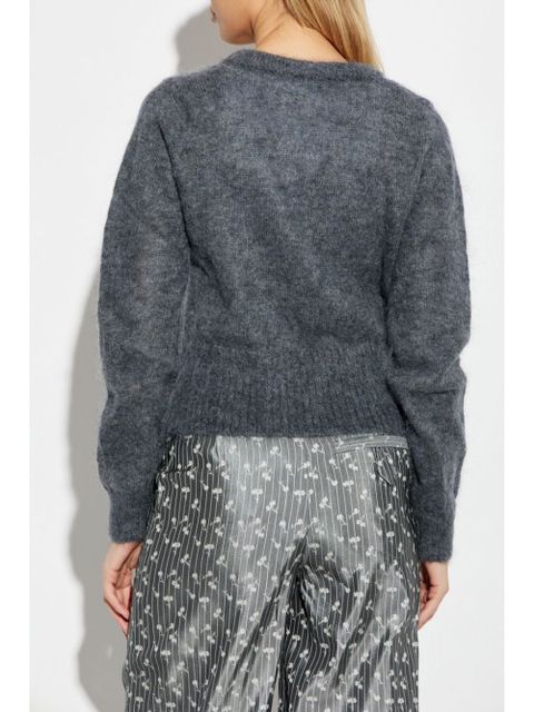 GANNI self-tie fastening cardigan - Grey