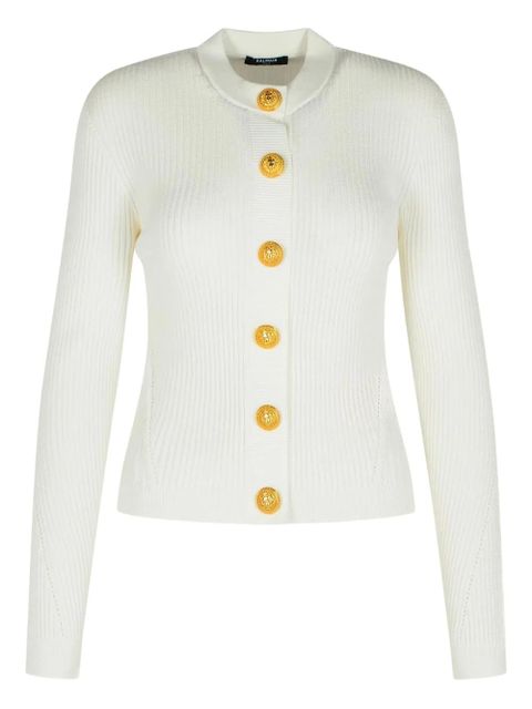 Balmain ribbed button-down cardigan - White - zdjęcie produktu nr 1