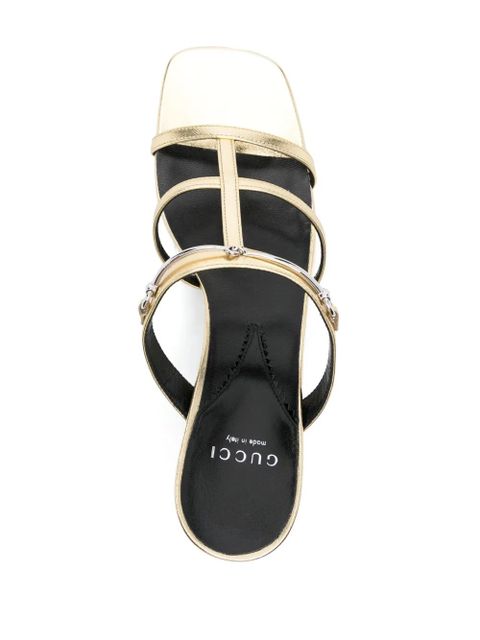 Gucci 75mm horsebit-detail leather sandals - Gold