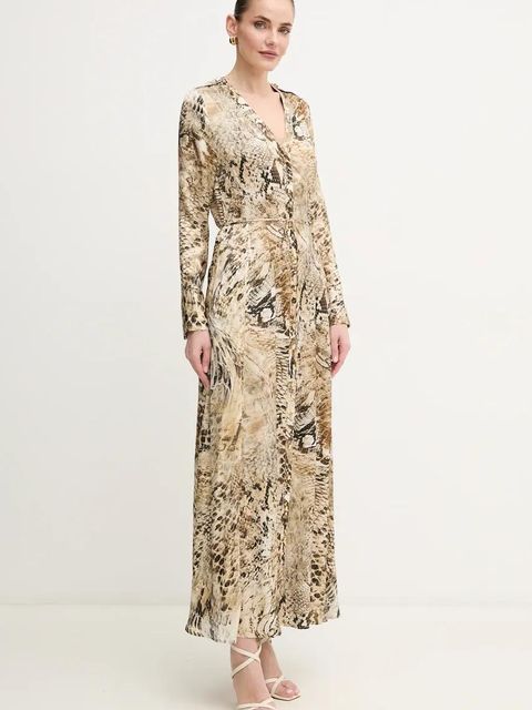 Marciano by Guess sukienka GISELLE kolor beżowy maxi rozkloszowana 5GGK08 7298A - zdjęcie produktu nr 1