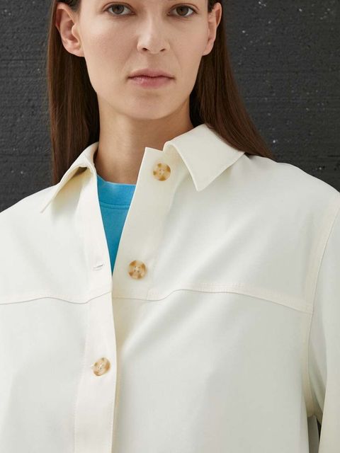 Samsoe Samsoe koszula ESMEL damska kolor beżowy regular z kołnierzykiem klasycznym F23300164