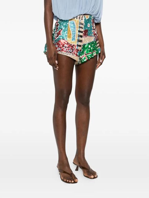 ALEMAIS Jazz sequin-embellishment short - Neutrals