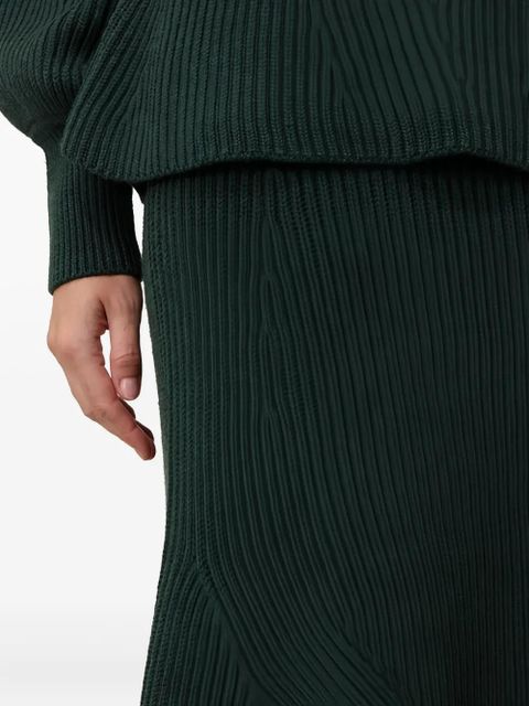 ZIMMERMANN Hypnotic ribbed midi skirt - Green