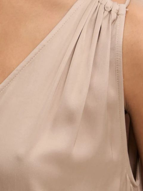 Answear.LAB sukienka kolor beżowy midi prosta