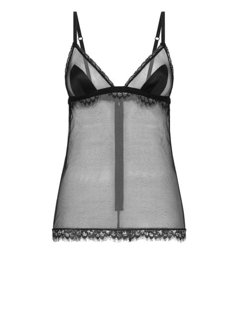 Dolce & Gabbana lace-detail sheer camisole - Black - zdjęcie produktu nr 1