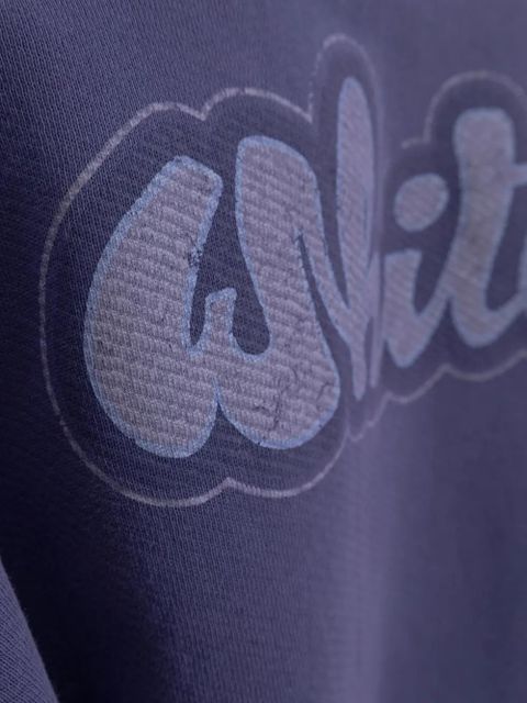 Off-White logo-print cotton sweatshirt - Purple