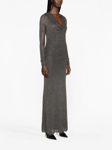 Blumarine cowl-neck maxi dress - Silver